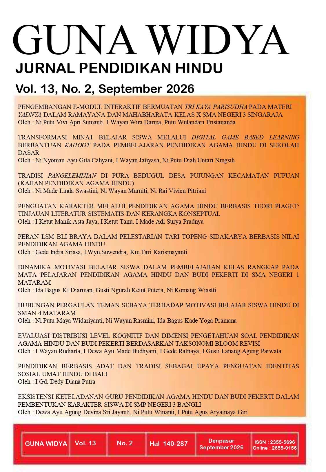 					Lihat Vol 13 No 2 (2026): Jurnal Guna Widya Volume 13 Nomor 2 September 2026
				